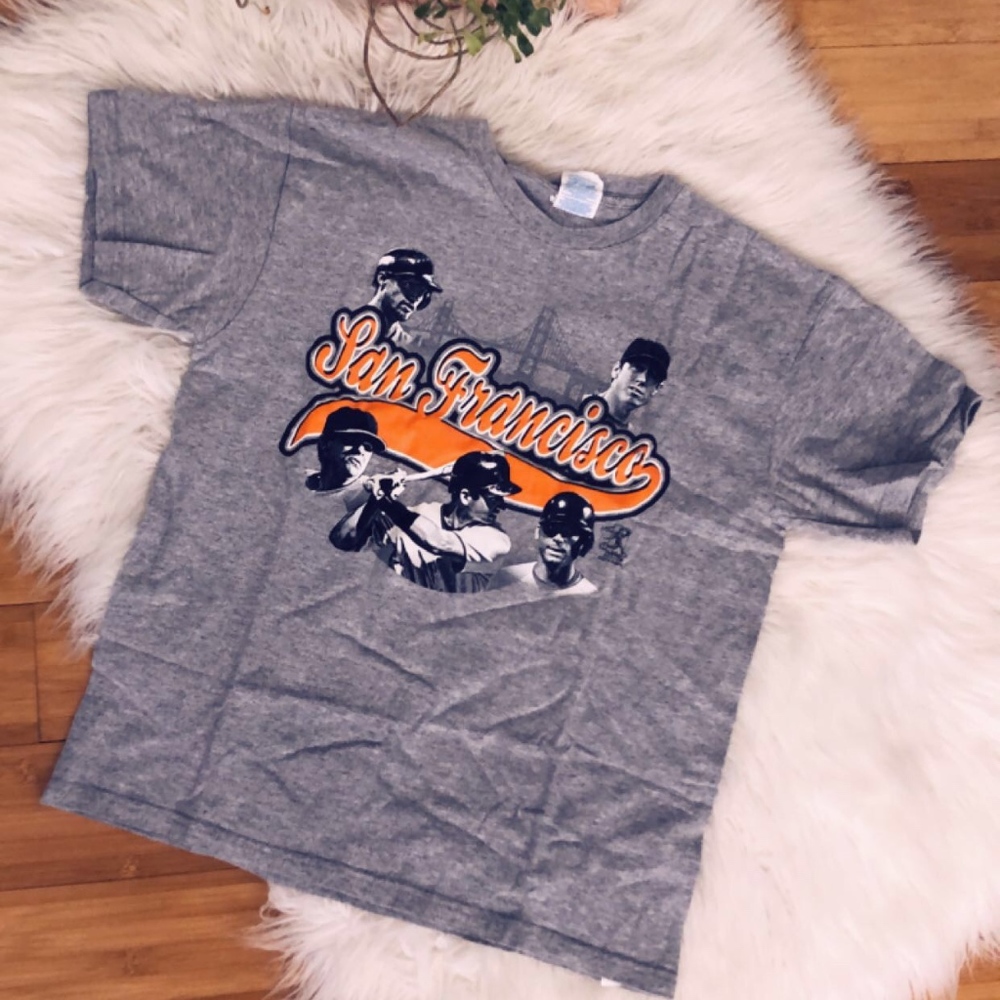 San Francisco Giants T-Shirt Short Sleeve Gray Size Large
